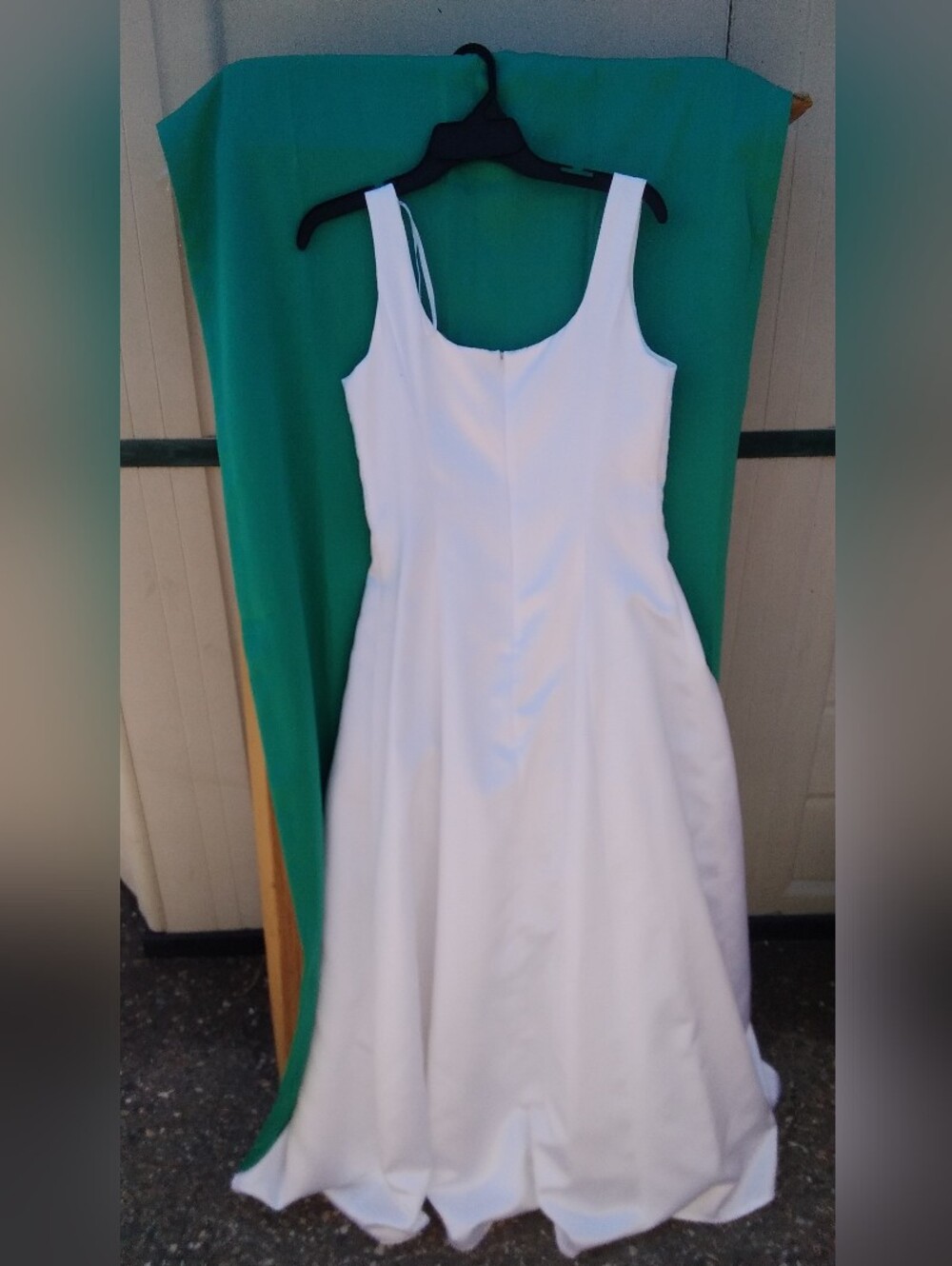 Vintage Jessica Mc Clintock Bridal White Satin Gown Dress Set Beaded